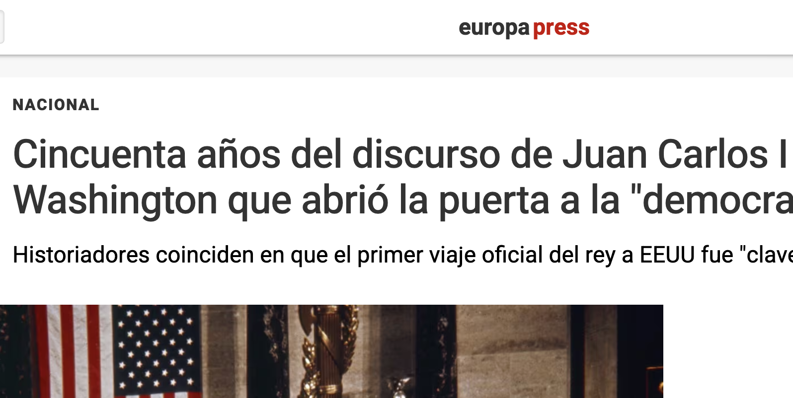 Cincuenta años del discurso de Juan Carlos I en Washington